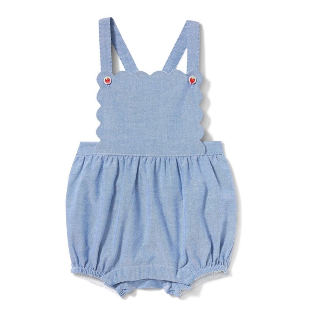 Janie & Jack Chambray strawberry button romper